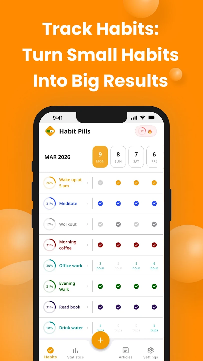 HabitPills - Habit Tracker app Screenshot 1